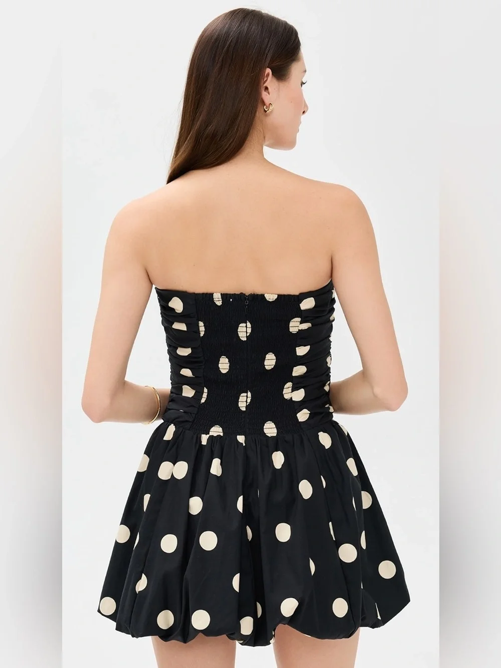 Reformation Clea Dress in Moon Dot 8 - Picture 5 of 7